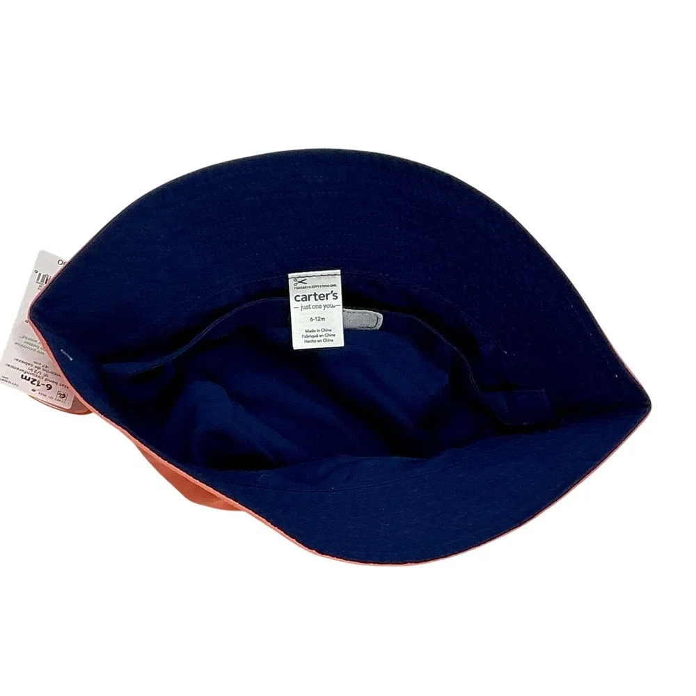 Carters Bucket Hat Baby Toddler 6-12 Months Burnt Orange Sun Protective UPF 50‎